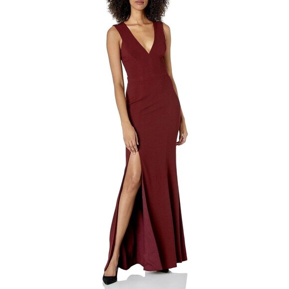 NEW Dress The Population Women's Sandra Plunging Thick Strap Solid Gown - Small‌ - Picture 1 of 8